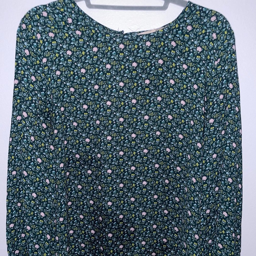 Loft green floral blouse. Size large